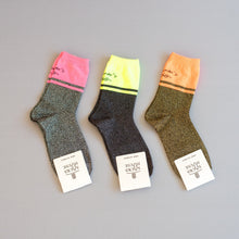 Load image into Gallery viewer, Women Neon Sparkle Crew Socks