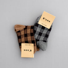 Load image into Gallery viewer, Women Winter Gingham Checked Square Pattern Socks