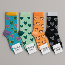 Load image into Gallery viewer, New Women Heart Pop Crew Socks
