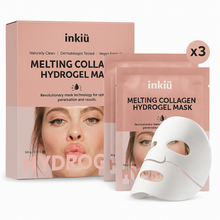 Load image into Gallery viewer, Collagen Hydrogel Face Mask, Vegan K‑Beauty Skincare for Deep Hydration, Firming &amp; Glass Skin Glow 30-Minute Melting Sheet, Paraben-Free, Made in Korea (3‑Pack)
